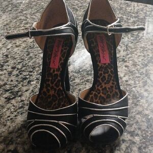 Betsey Johnson Black Strappy Heels